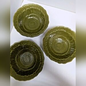 Serena Bass Pretty Bold Pergola Set of 3 Soup/ Cereal 7" Bowls Flower Design